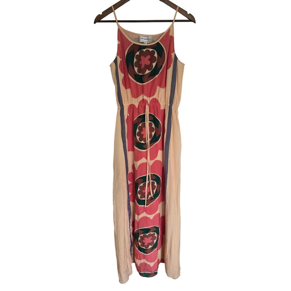 Anthropologie Anupamaa Silk Maxi Dress Mira Costa Print Boho Size M - Picture 3 of 7